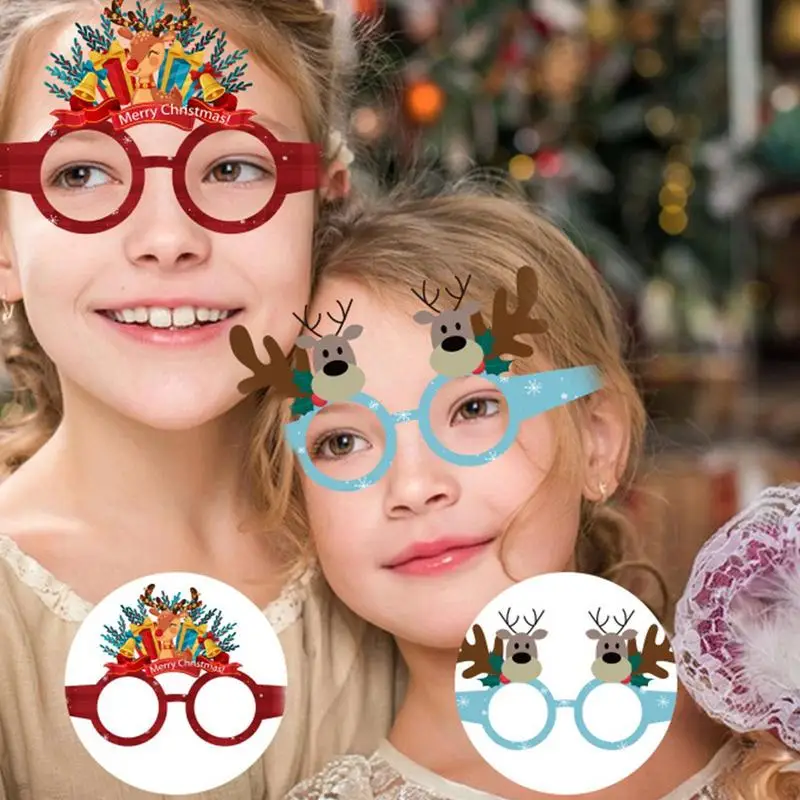 Christmas Glasses Bulk Christmas Glasses Ornaments Set Of 10 Creative Christmas Paper Glasses For Kids Glitter Christmas Glasses