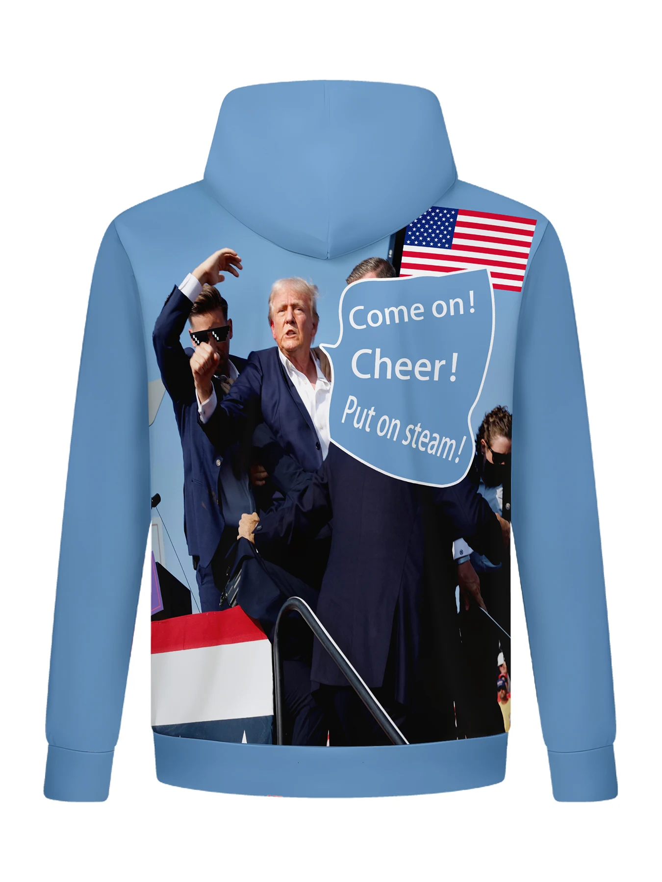 Donald Trump Continues Fighting Print ·Trump Supporters·Fall and Winter Men's Hooded Sweater 3D Print Digital Fashion Menswear