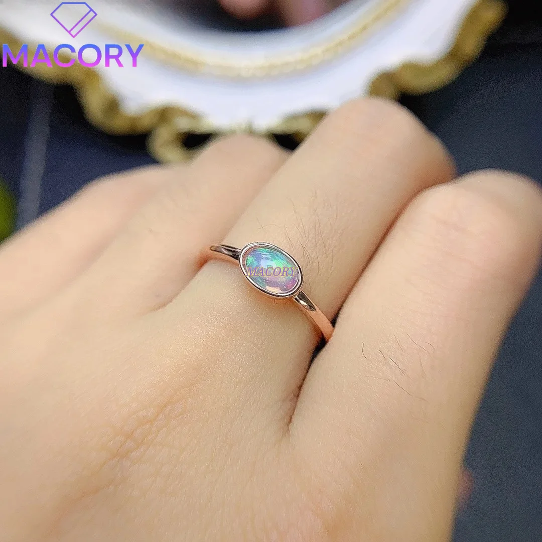 Colored Opal Rings 925 Sterling Silver Oval 4*6mm Rings Fashion Jewelry Wedding Rings Ladies Luxury Jewelry Free Shipping