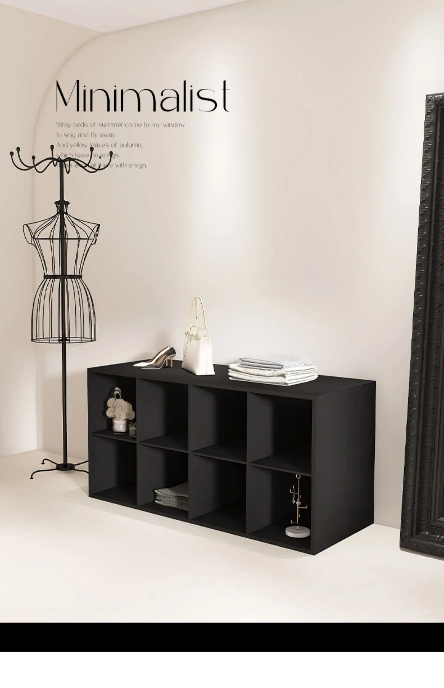 Clothing store, Nakajima table, women's clothing store, display stand, black paint display case, decorative display