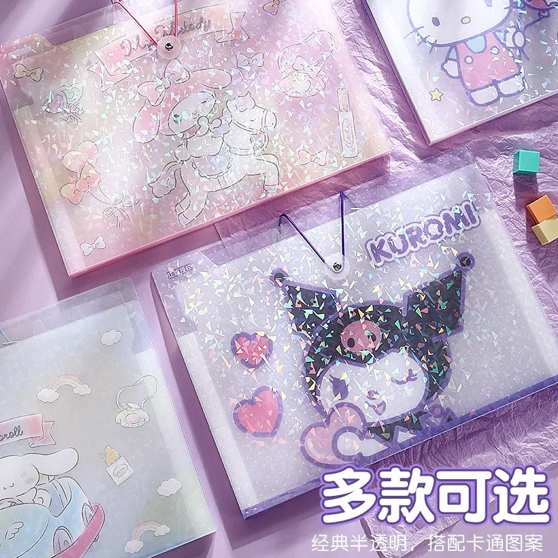

Hello Kitty Cinnamoroll Pochacco Anime Kawaii Sanrio A4 Test Paper Folder Bag Cute My Melody Storage Bag for Students Gifts