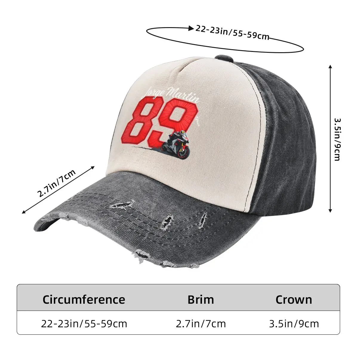 Jorge Martin Number 89 Baseball Cap Bobble Hat sun caps Trucker Hat western Hat Women's Beach Men's