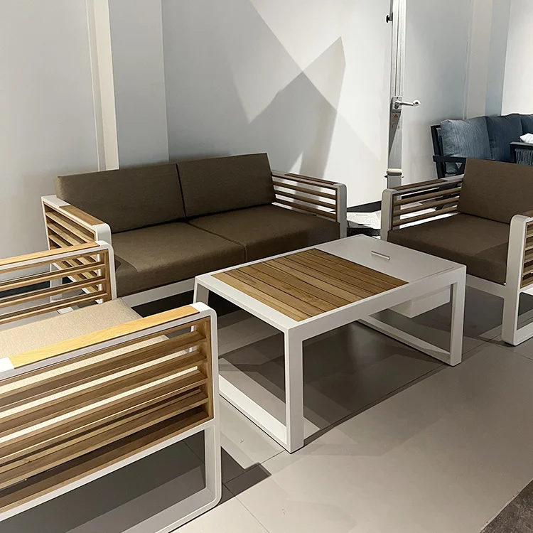 Outdoor sofa leisure courtyard combination villa simple modern aluminum alloy chair outdoor waterproof and sunscreen villa