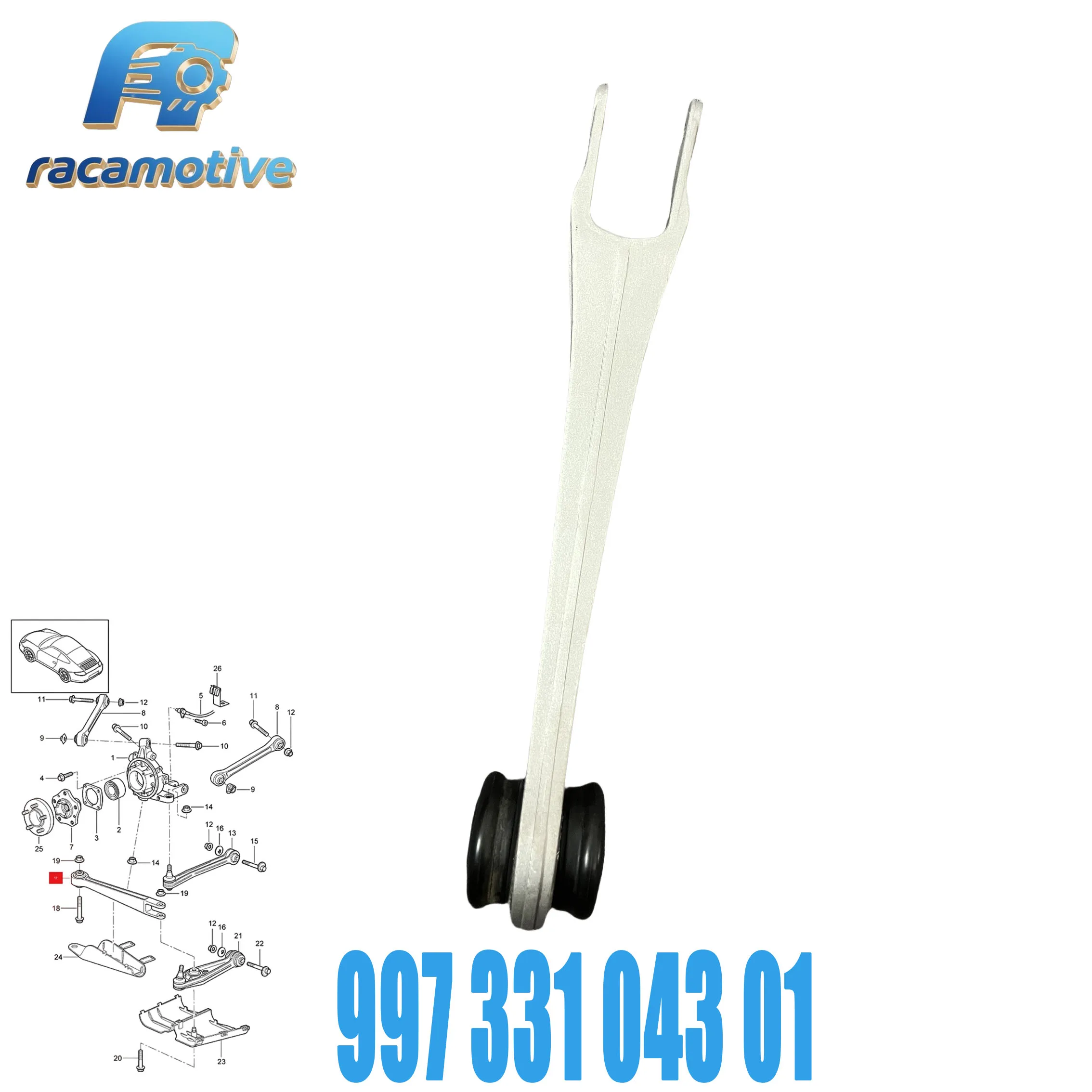 New 99733104301 for Porsche 911 996 997 Targa 911 Convertible Rear Suspension Control Arm Swing Arm 997 331 043 01.