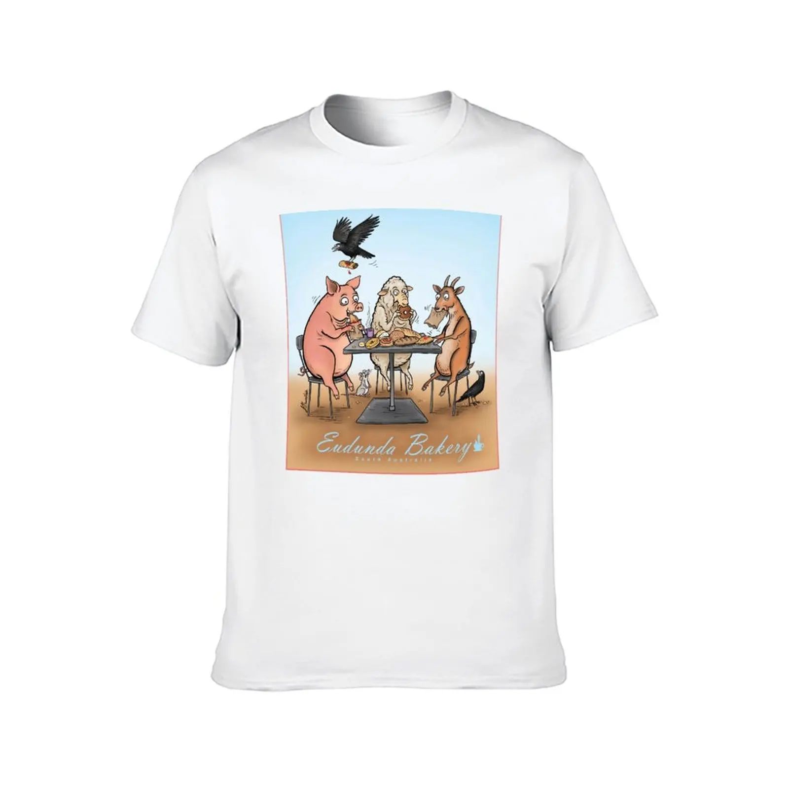 الحيوانات الذين يرتدون الغداء في المخابز تي شيرت تي شيرت للرجل جرافيك خمر رجل تي شيرت مصمم تي شيرت