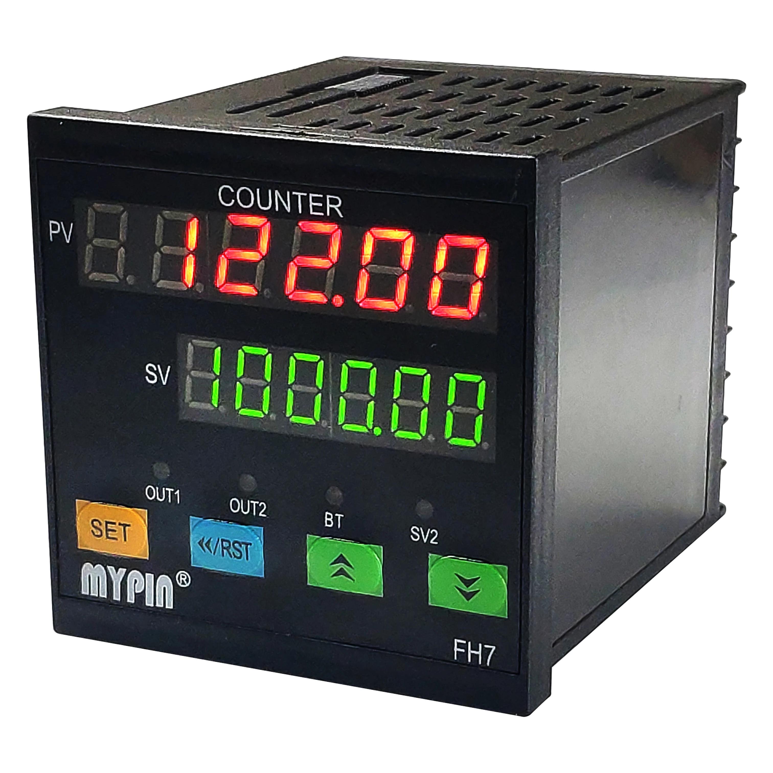 MYPIN 6-Digit Length Meter Counter (FH7-6CRNA) Plastic Material High Accuracy 0.01% 90-260V AC/DC Power Supply