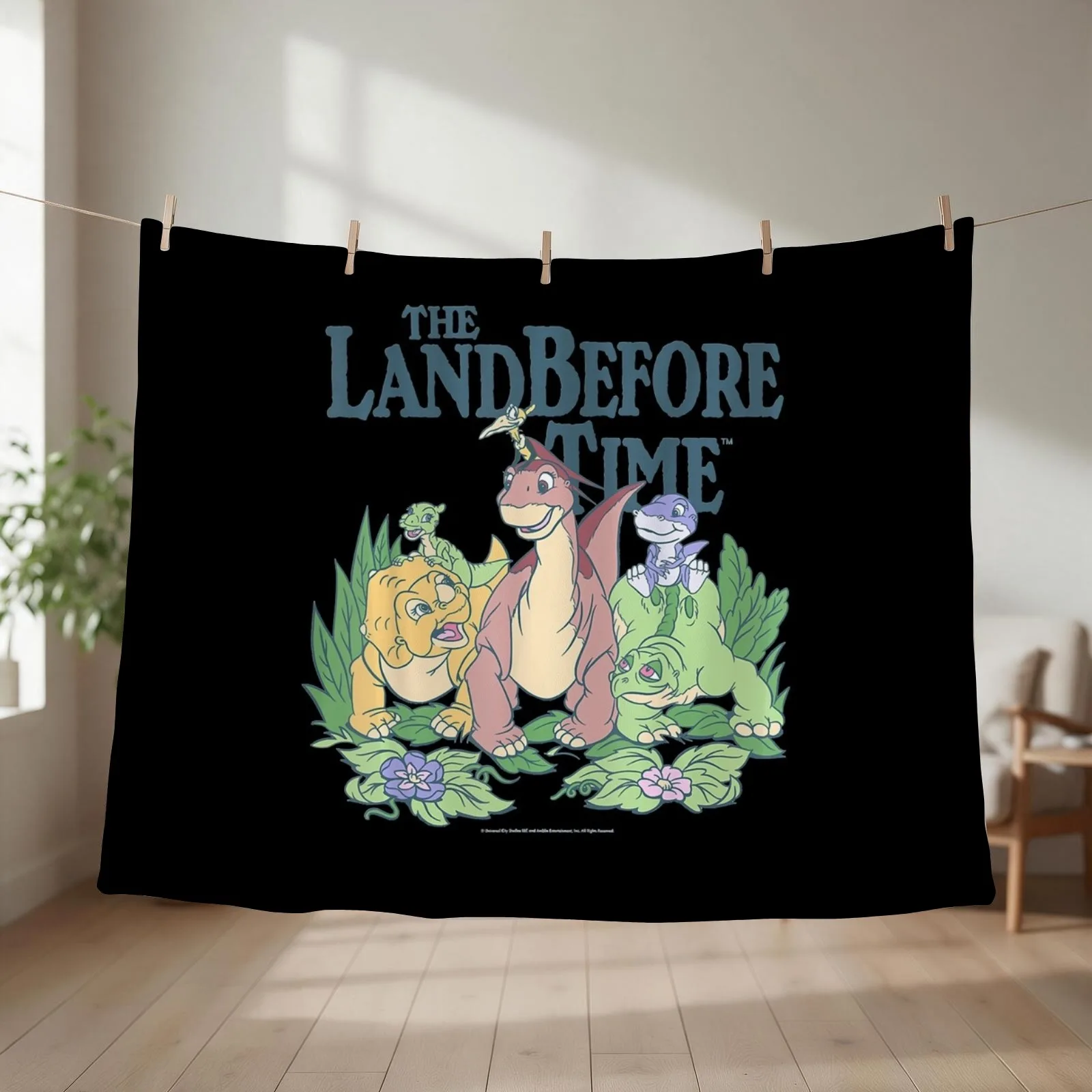 Land Before Time Pastel Dinosaur Friends Throw Blanket Hairy Hairys Nap Bed covers Blankets