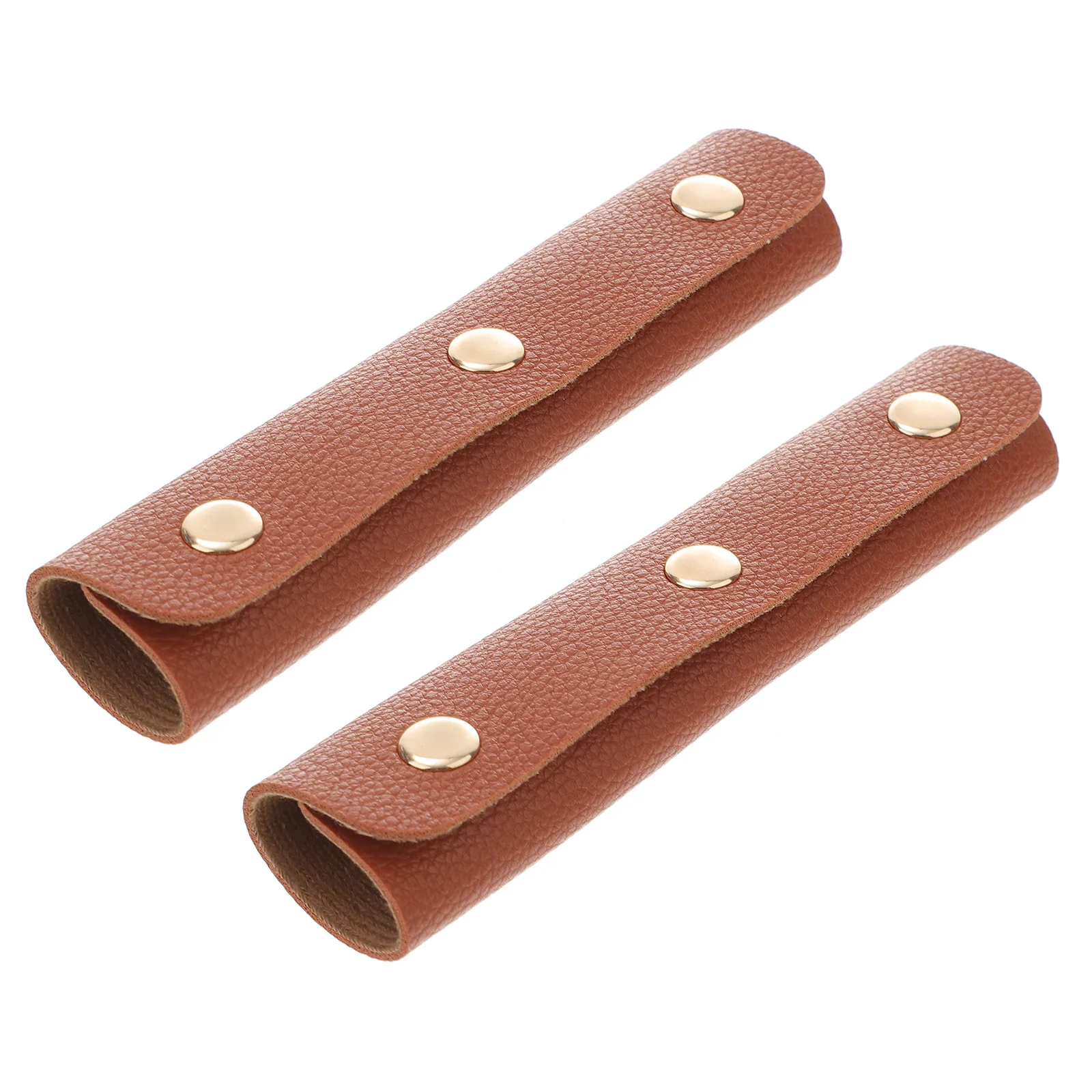 

2pcs Anti-length Handguard PU Case for Tote Bag Handle Straps Brown Color Durable Comfortable Elastic Design Bag