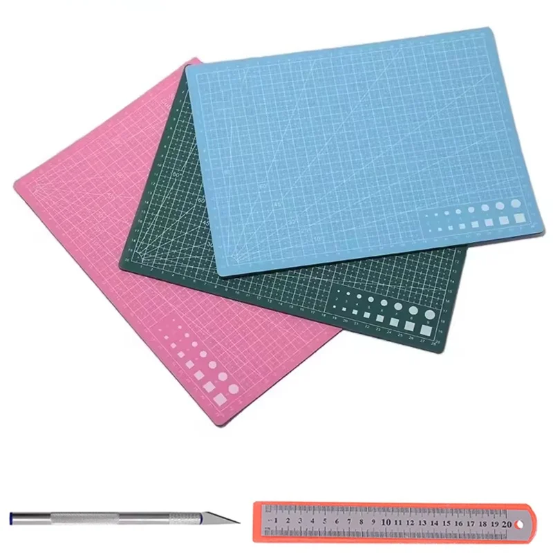 A3/A4/A5 Single-Sided Craft Cutting Mat Cutting Board Kit With Carving Knife Ruler For Artist Carving Tools Handmade Crafts DIY
