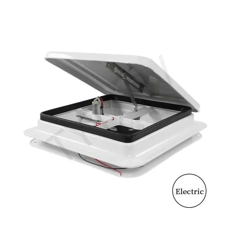 Caravan Accessories 14inch DC12V 420X420mm RV Roof Vent Manual Control Simple Singe Fan Exhaust Fan White Lid