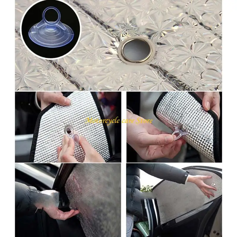 U75F 100x Suction Cups Tie Downs Replacement Parts for Awning Camping Tarp Boat RV Reusable with Pull Rings Plastic Sucker