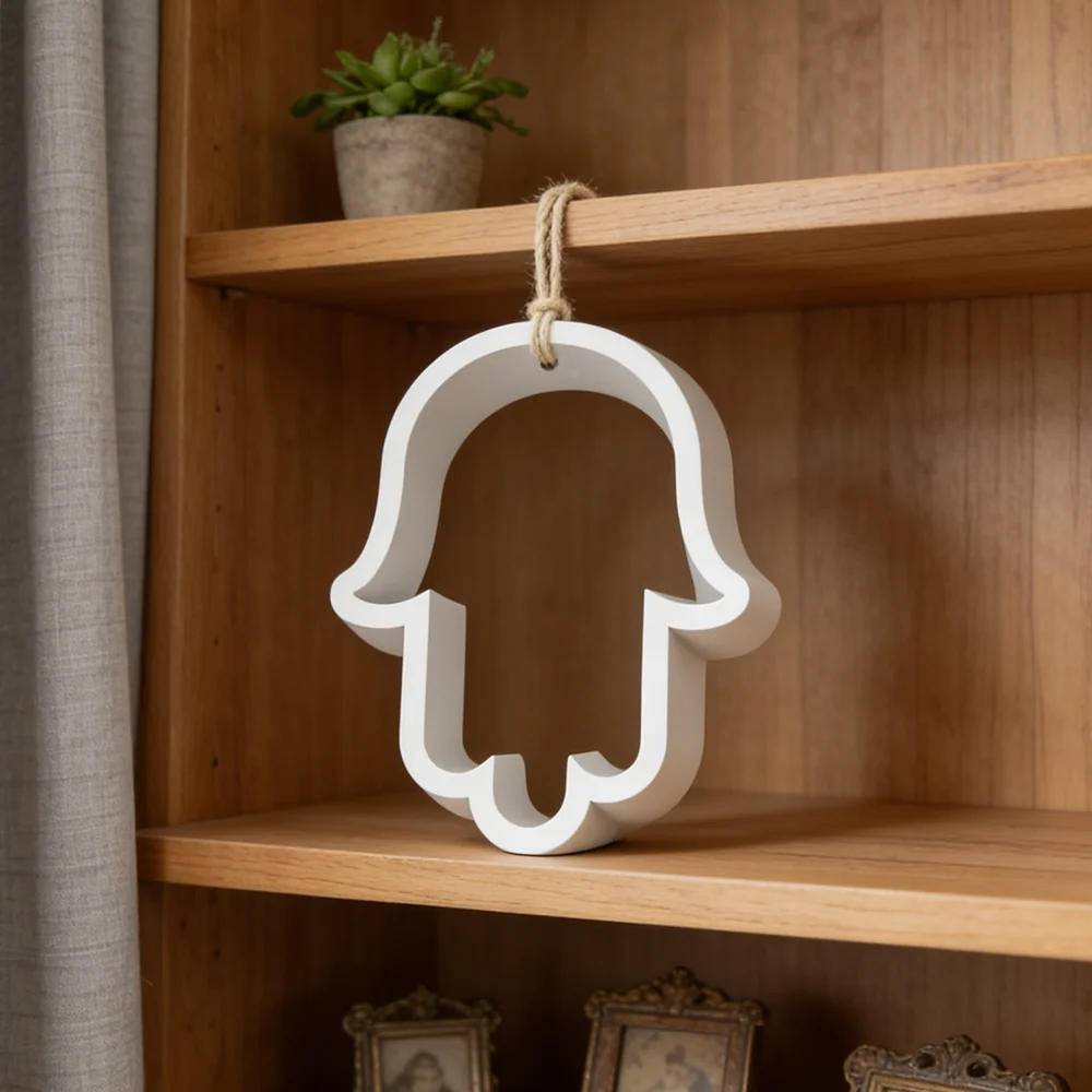 

Jewish Holiday Craft Mold - Silicone Hamsa Hand Mold for Cement Casting, DIY Wall Decor, Jewish Gift