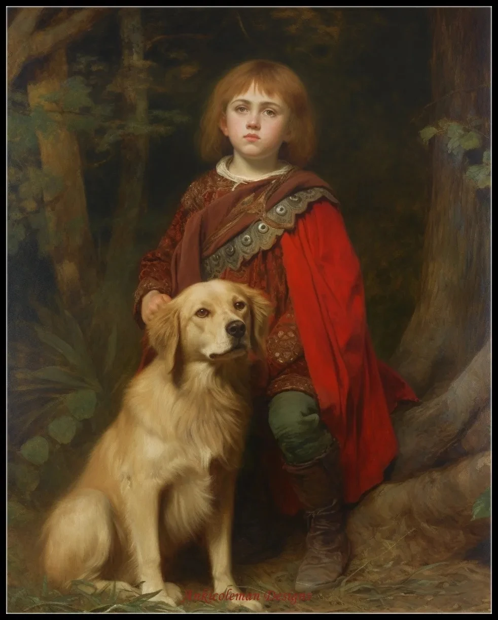 prince-et-son-golden-retriever-couture-pour-broderie-bricolage-dmc-haute-qualite-kits-de-points-de-croix-comptes-14-ct-peinture-a-l'huile