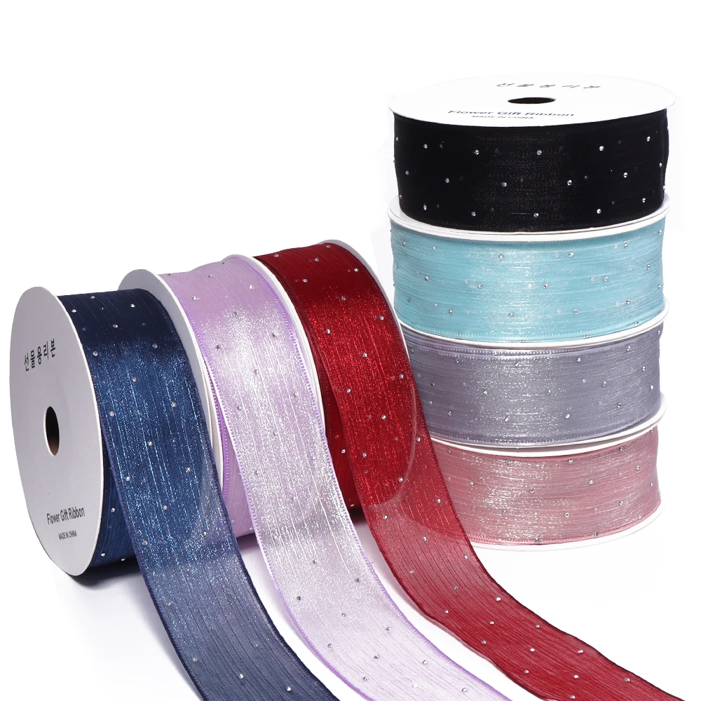 5 Yards 4cm Diamant-Mesh-Organza-Plisseeband DIY Haaraccessoires Dekoration Geschenk Schleife Verpackung Kleidung Hochzeit Party Dekor – Detail 5