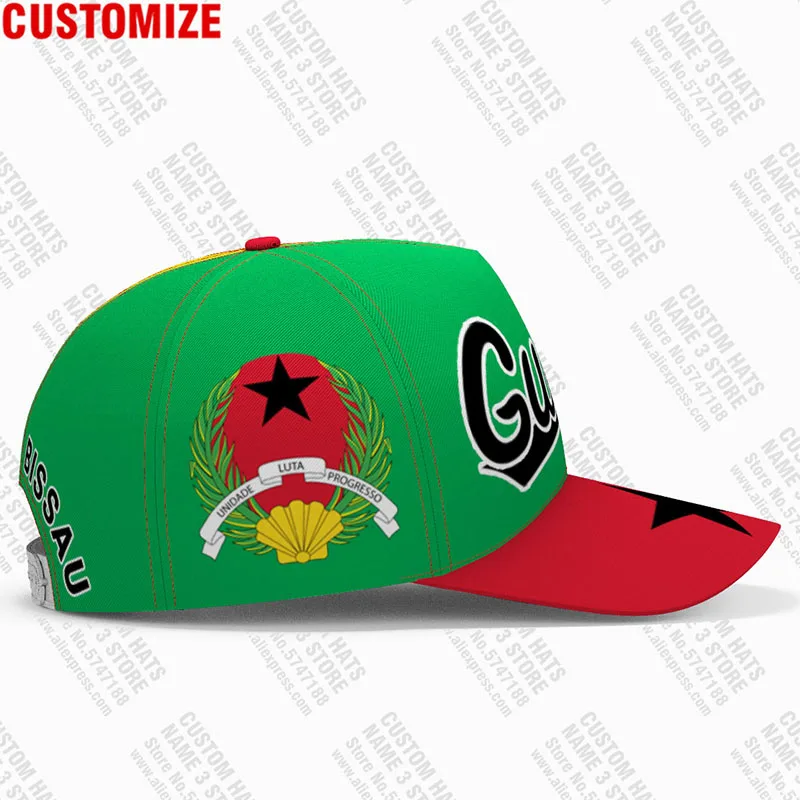 Guinea Bissau Baseball Cap Free Custom Made Name Number Team Logo Gw Peaked Hats Gnb Country Travel Guinee Nation Flags Headgear