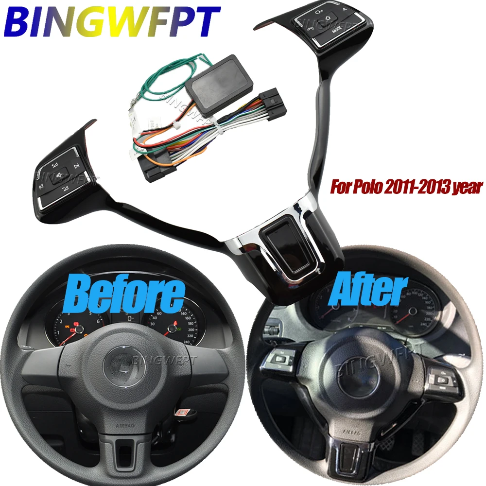 3 styles Audio Switch Button For VW Polo Bora Sagitar 2011-2013 Multifunction Steering Wheel Control Button Switch Volume Button