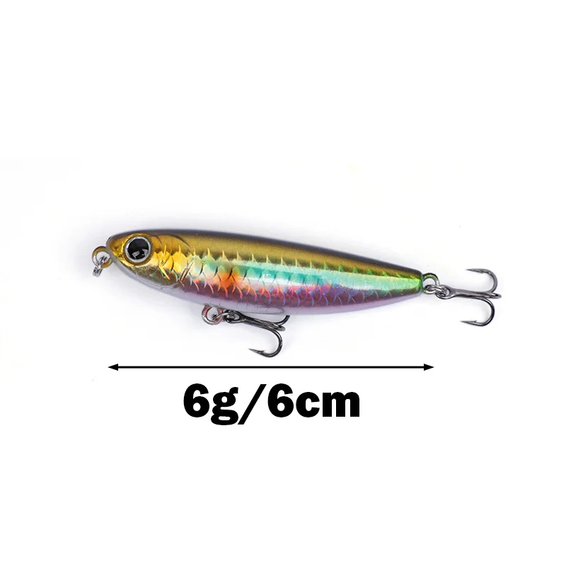 OUTKIT Fishing Lure Floating Pencil StickBait Lure 6cm 6g Wobblers Topwater Crankbait lures Artificiais Long Casting Hard Bait