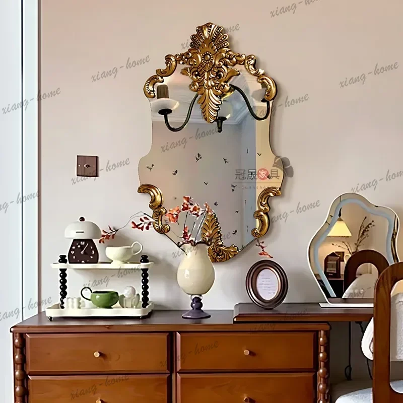 Bathroom mirror Special-shaped vanity mirror French retro vanity mirror Wall-mounted bathroom