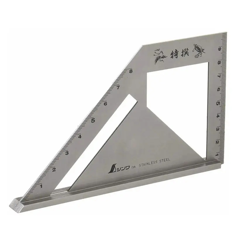 SHINWA MAGTOTO Multi-Function Woodworking Square 45 degree 90 degree line angle Ruler Stop Type regulation Gauges