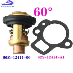 66M-12411 Thermostat and gasket 60 Degrees 140F For Yamaha Outboard Motor 4 stroke 66M-12411-00 ,6F5-12411-03 62Y-12411-A1