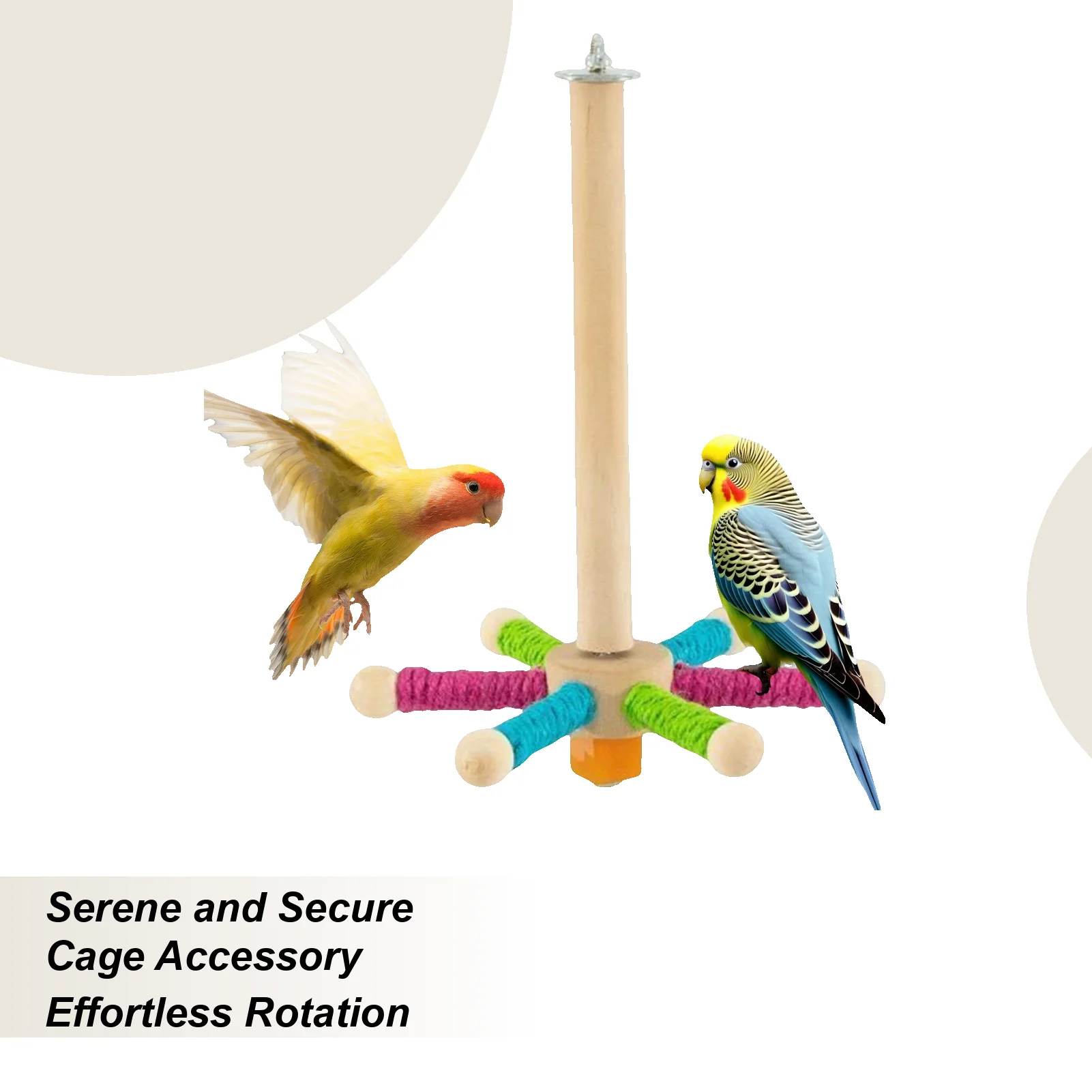 

Вращающаяся подставка для птиц, вращающаяся игрушка, деревянные интерактивные игрушки для птиц для маленьких и средних животных, отдыха, облегчает энергию, поощрение скуки