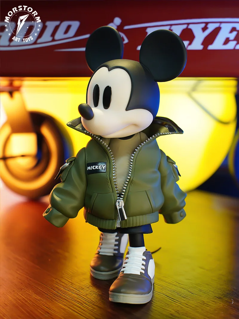 Authentic Morstorm Disney Figure Fashion Hoodie Mickey Figure Tabletop Decoration Magic Storm Hand Toy Gift Decorations For Kids