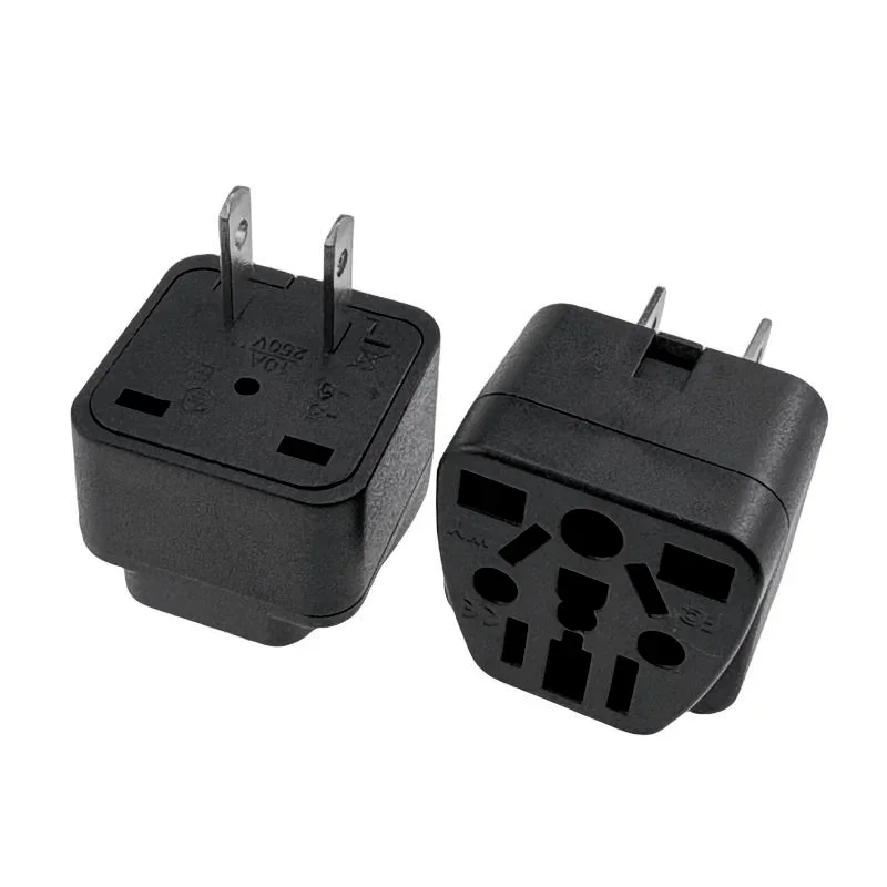 Black White 10A 250V US/EU/UK/AU to USA Canada Japan Taiwan Mexico 2 pin travel adaptor plug Universal socket converter Type-A