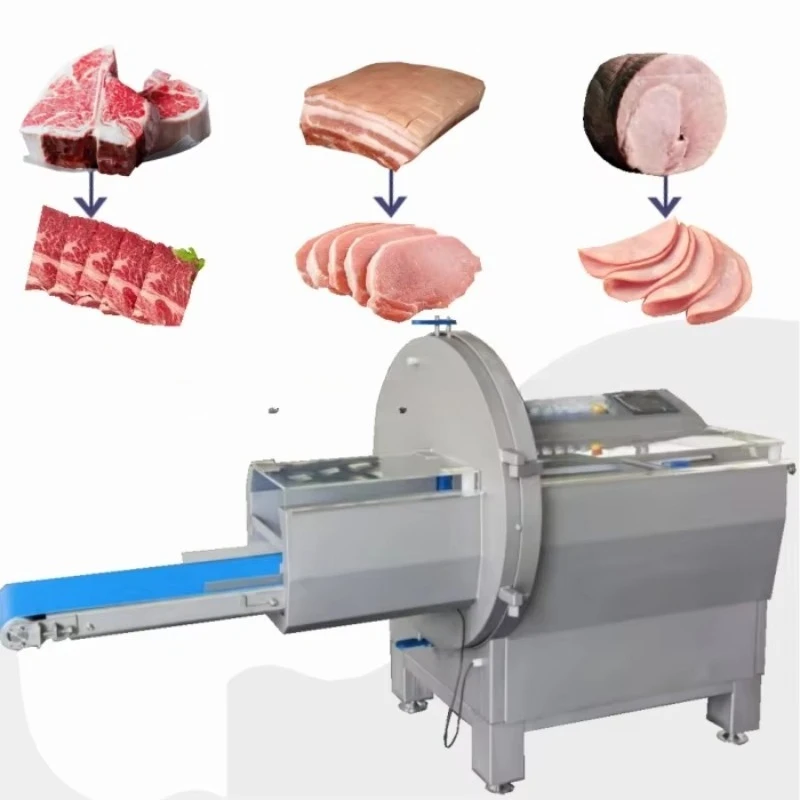 Automatic  Thin Slicer Beef  Lamb Rib Portion Cutter Pork Belly Bacon Frozen Meat Cheese Frozen Beef Machine