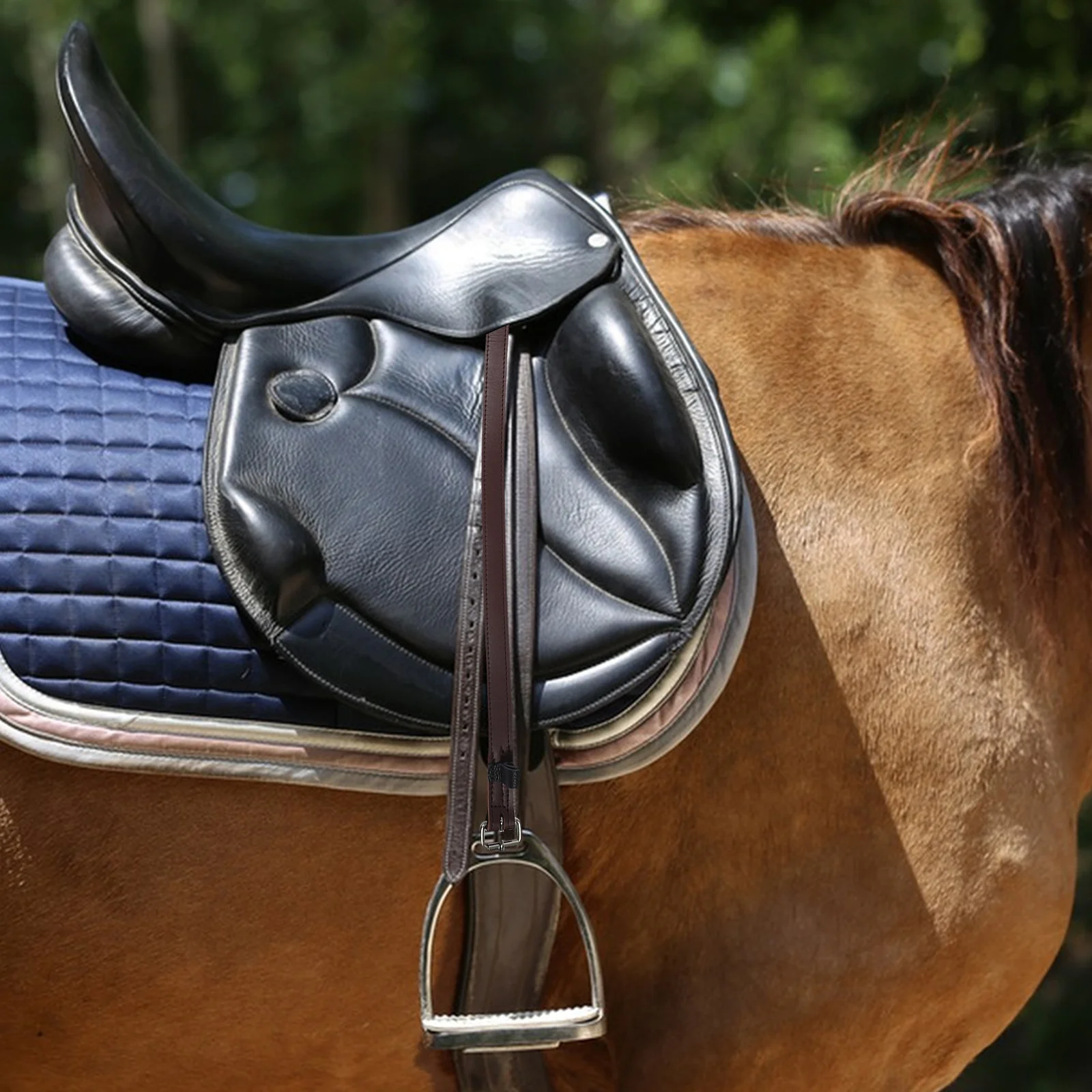 

Adjustable Stirrup Strap Brown Oil Treated Full Grain Soft Non-Stretch Equestrian Training Stirrup Leathers