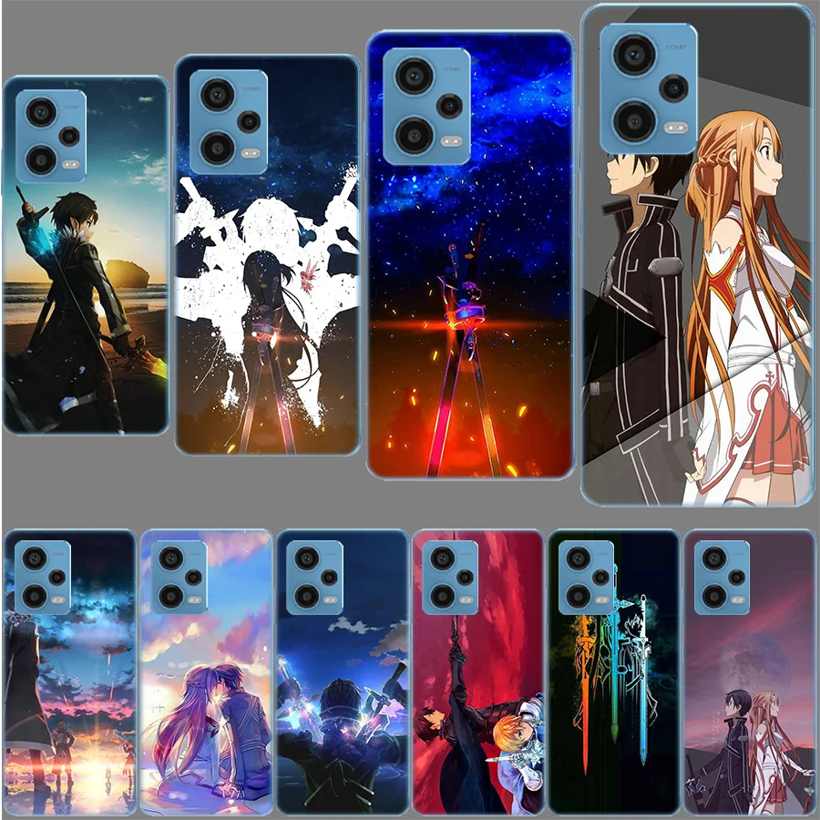Funda de teléfono de Anime Sword Art Online SAO para Xiaomi Poco X7 X5 X6 F6 Pro F7 Ultra M5S X3 M6 M5 X4 F4 GT Mi F5 F3 M3, funda suave de TPU
