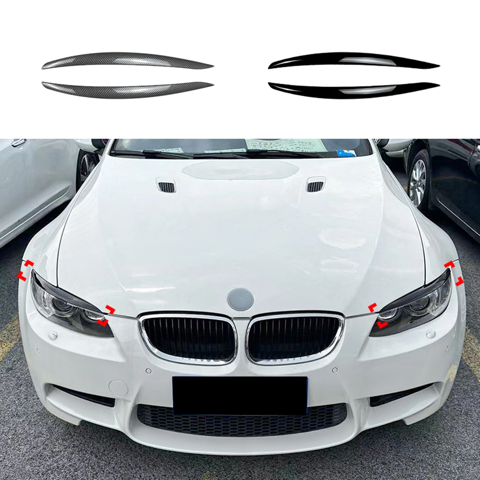 

Headlight Eyebrow Trim For BMW 3 Series E90 E92 E93 M3 2005-2008 Headlamp Eyelid Car Front Head Lamp Light Cover Brow Sticker