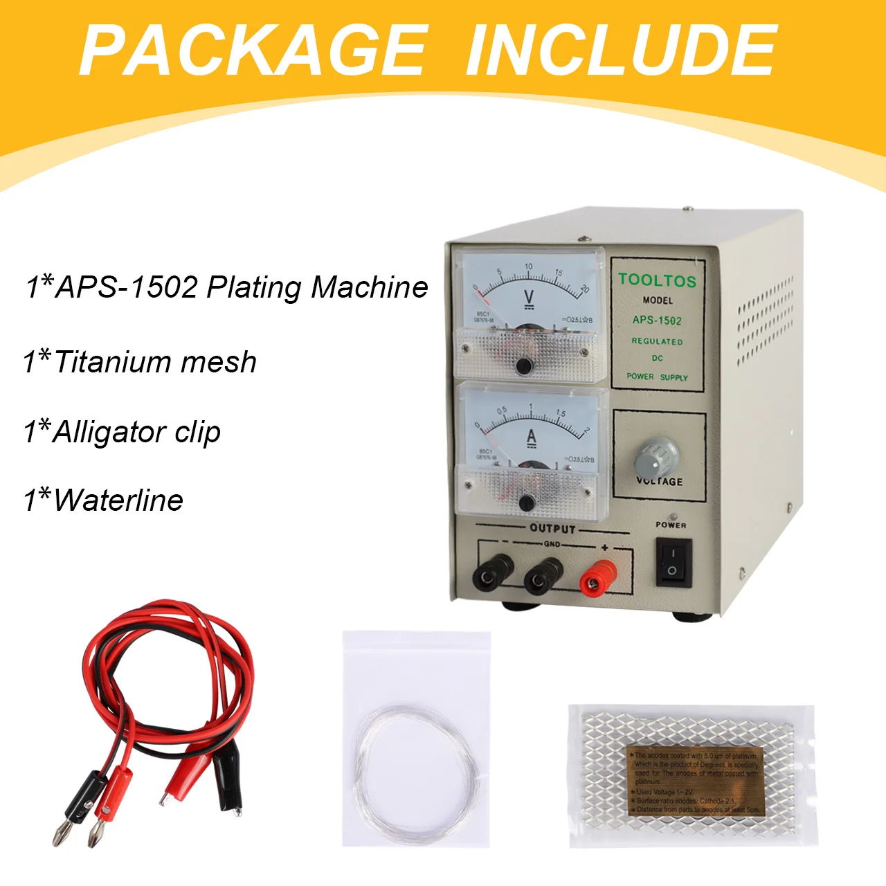 APS-1502 Jewelry Plating Machine Small Jewelry Processing Tools Equipment Adjustable Voltage 2A Plater for Rings Necklaces Bracelet DIY Decoration Gold Plating Machine Kit Jewelry Electroplating Machine With Titanium Mesh