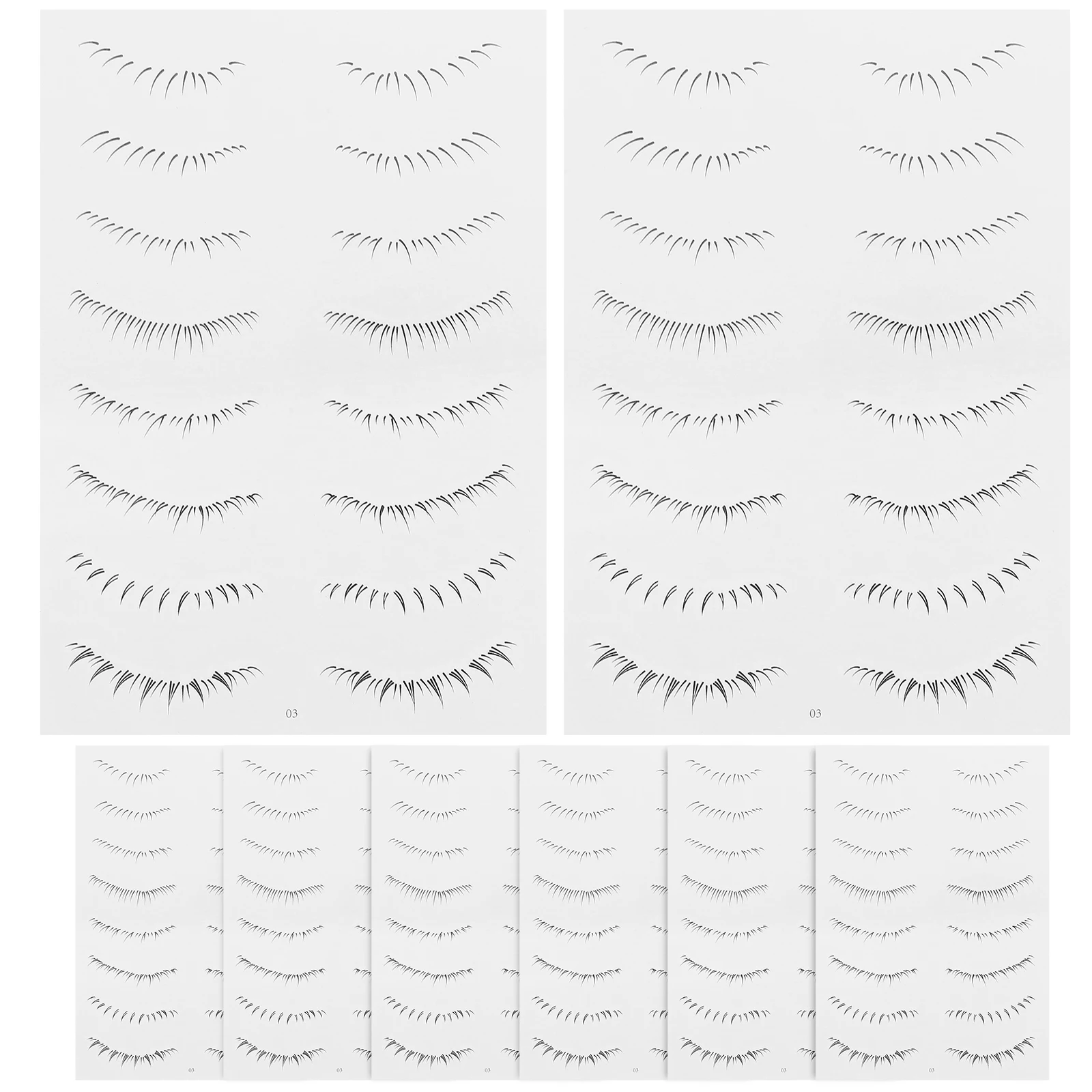 

10 Sheets False Eyelash Stickers Waterproof Extensions Bottom Temporary Stamp Eyeliner Miss