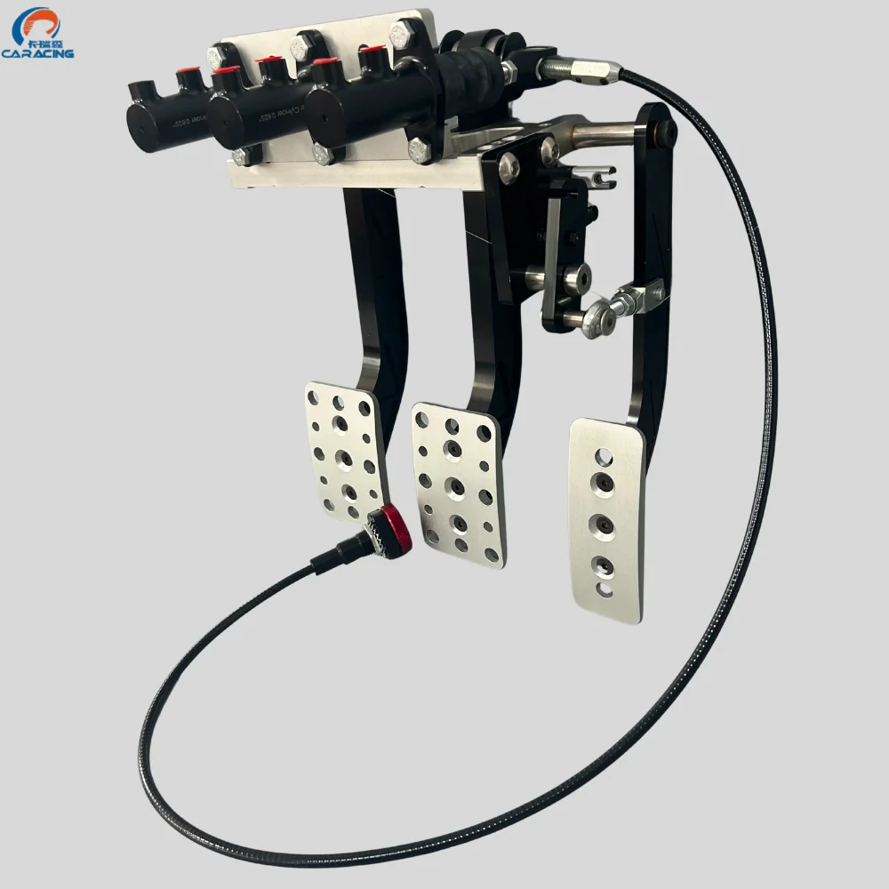 New racing suspension three-pedal gearbox assembly with balance bar and master cylinder for track rally and drift cars