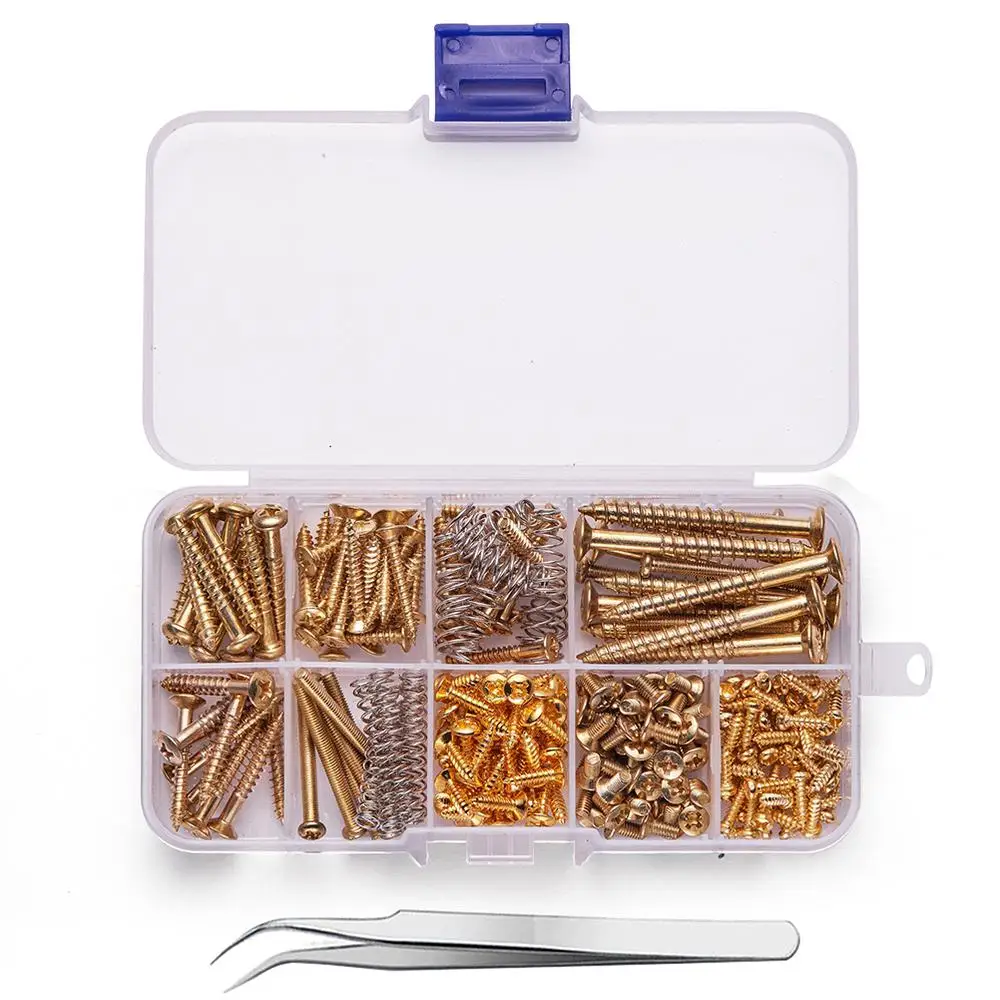 149pcs Guitar Screw Kit Assortment Box Kit For Electric Guitar Bridge Pickup Pickguard Tuner Switch Neck Plate With Springs