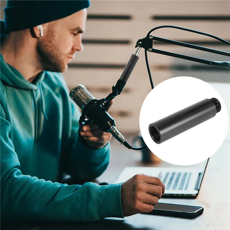 ABZZ-4Pcs Mic Stand Extension Tube, 5/8Inch Female To 5/8Inch Male Microphone Extension Rod For Desk Stands & Arm Stand