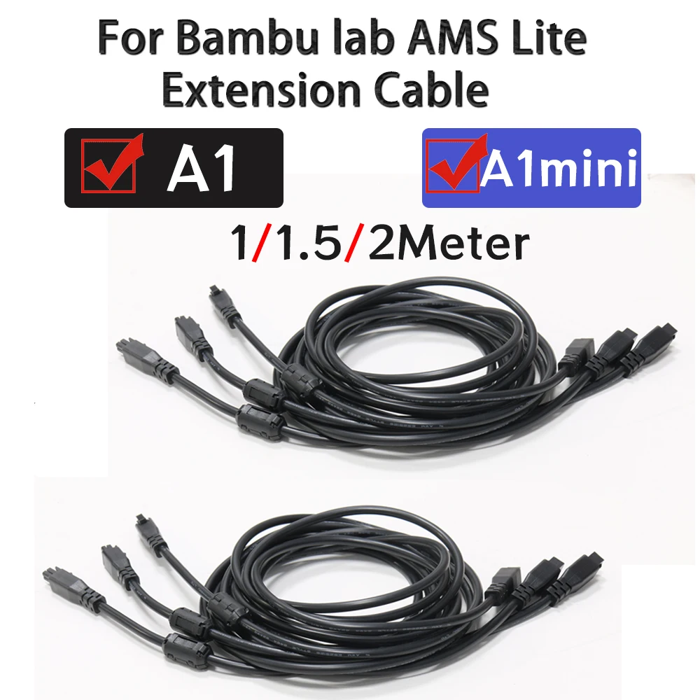 For Bambu Lab AMS Lite Extension Cable 1M/1.5/2M 4-pin Cable For Bambu lab  A1/A1mini 3D Printer For Bambulab 3D Printer Parts