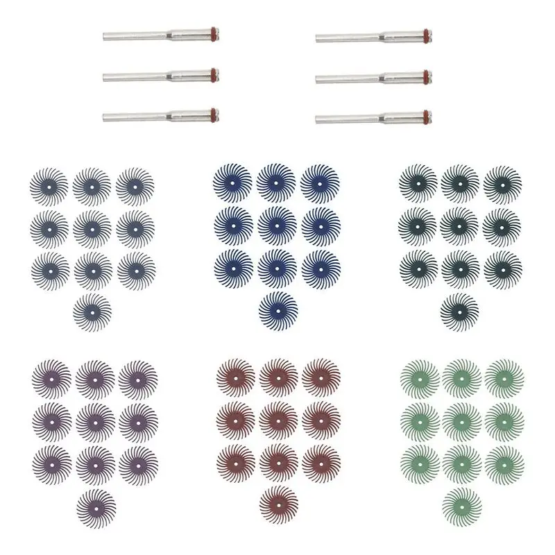 

Happy New- Bristle Disc Kit With Shank 60PCS 1 Inch Radial Bristle Disc Wheel Brushes Abrasive Brush Rotary Tool