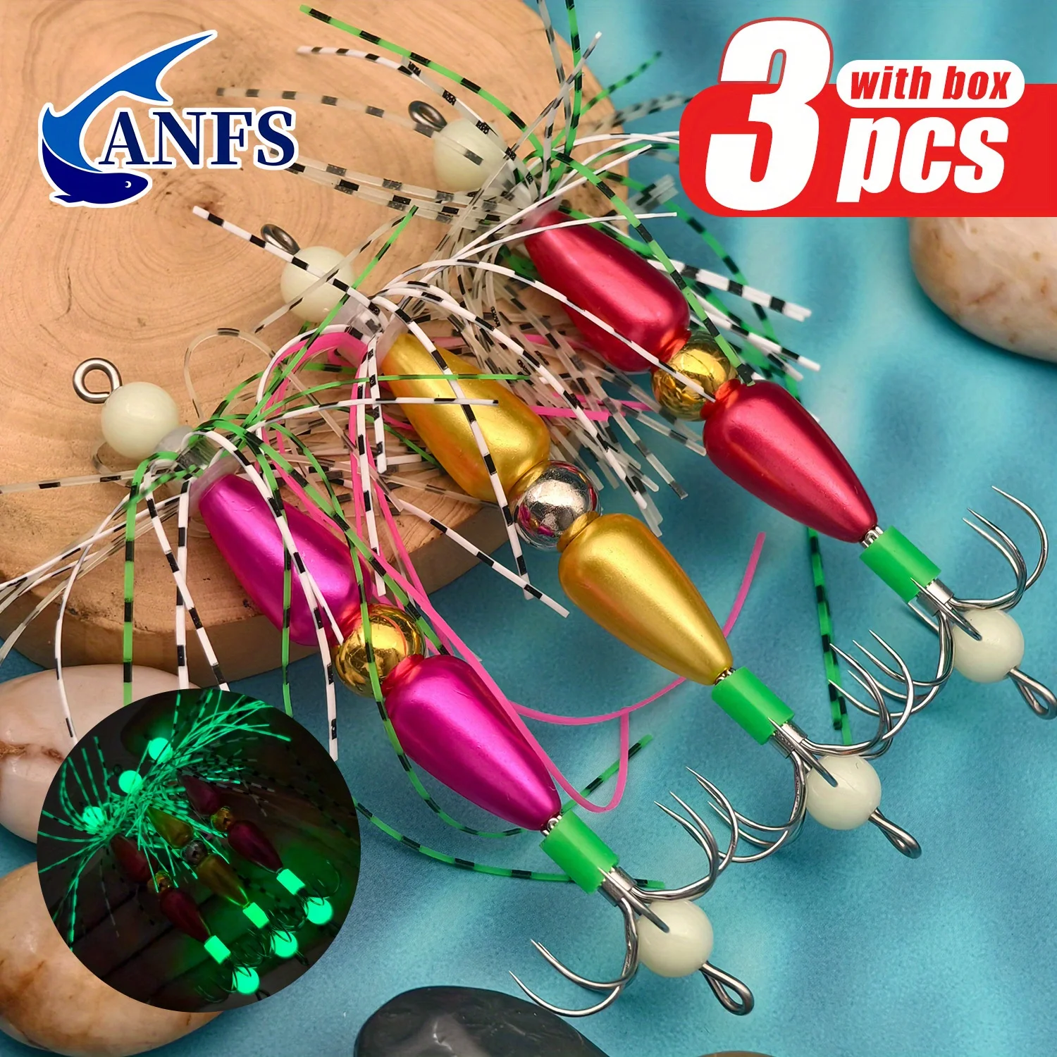 Anfs 3Pcs Squid Jig… - image
