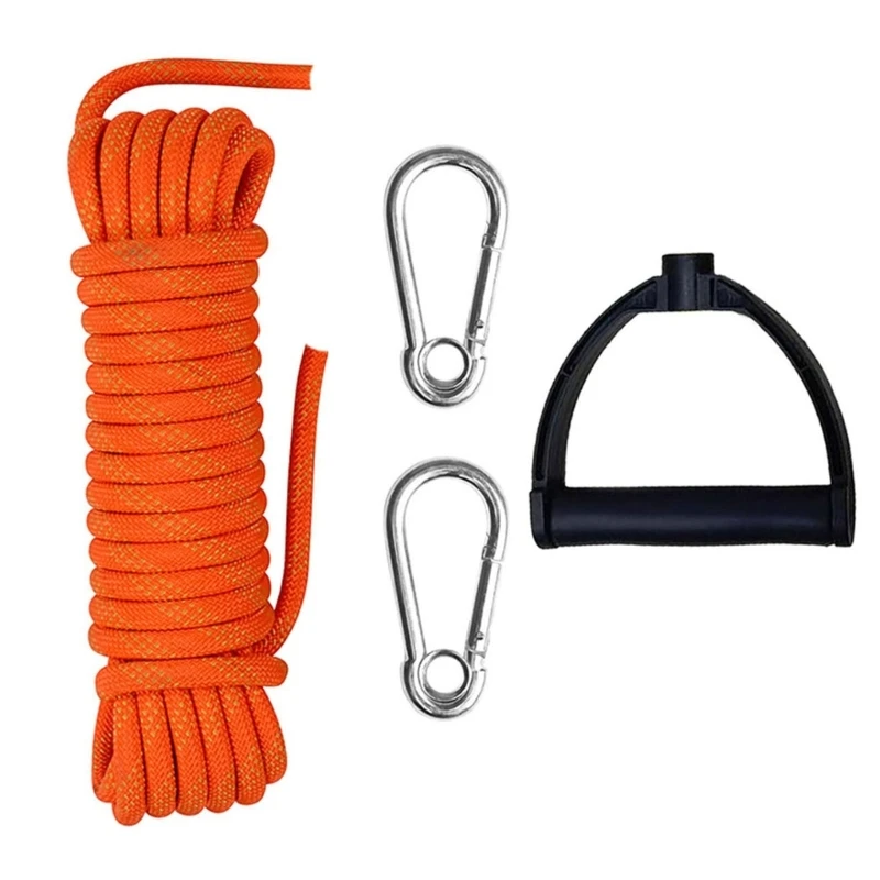 Tow Rope with Handle and Carabiner Buckles, Nylon Tow Rope, Sled Cart, Wakeboard Kneeboard, Snowboard