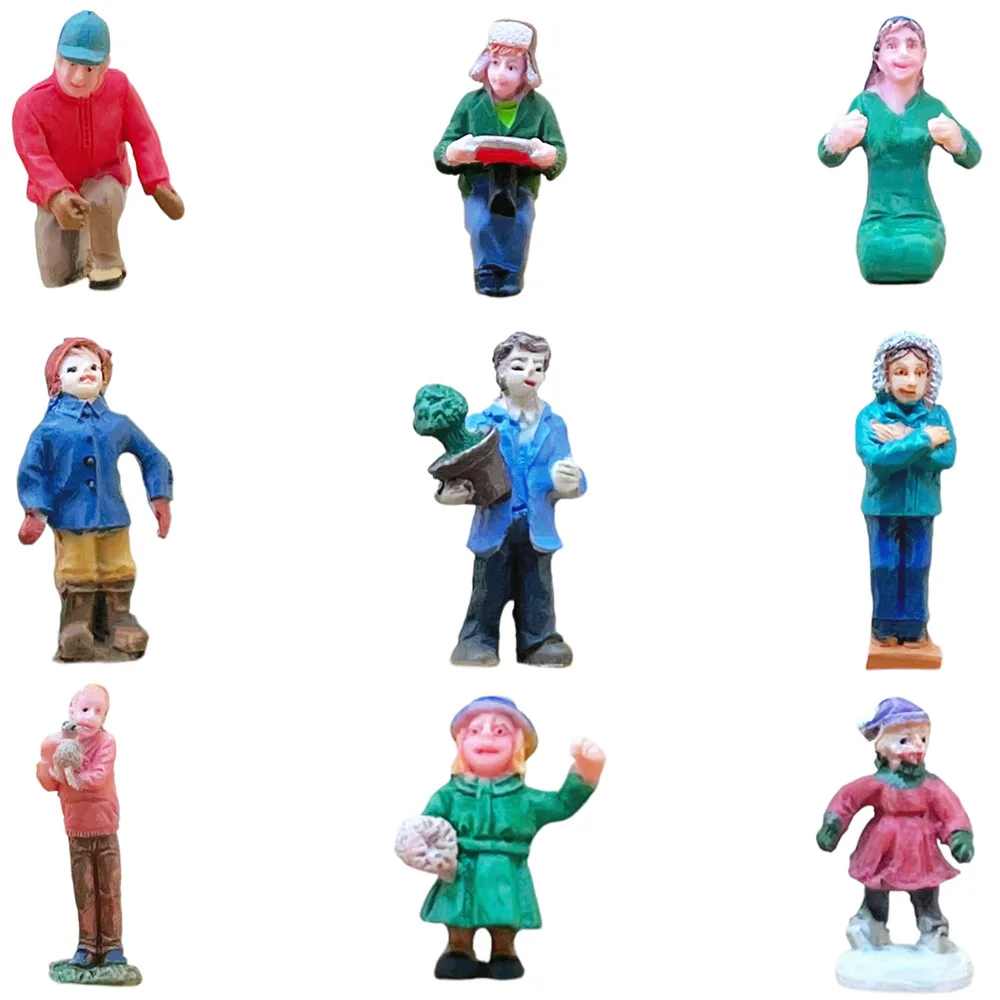 Miniature People Figurines Set, Tiny Resin Character Models, Diorama Scene Layout Accessories
