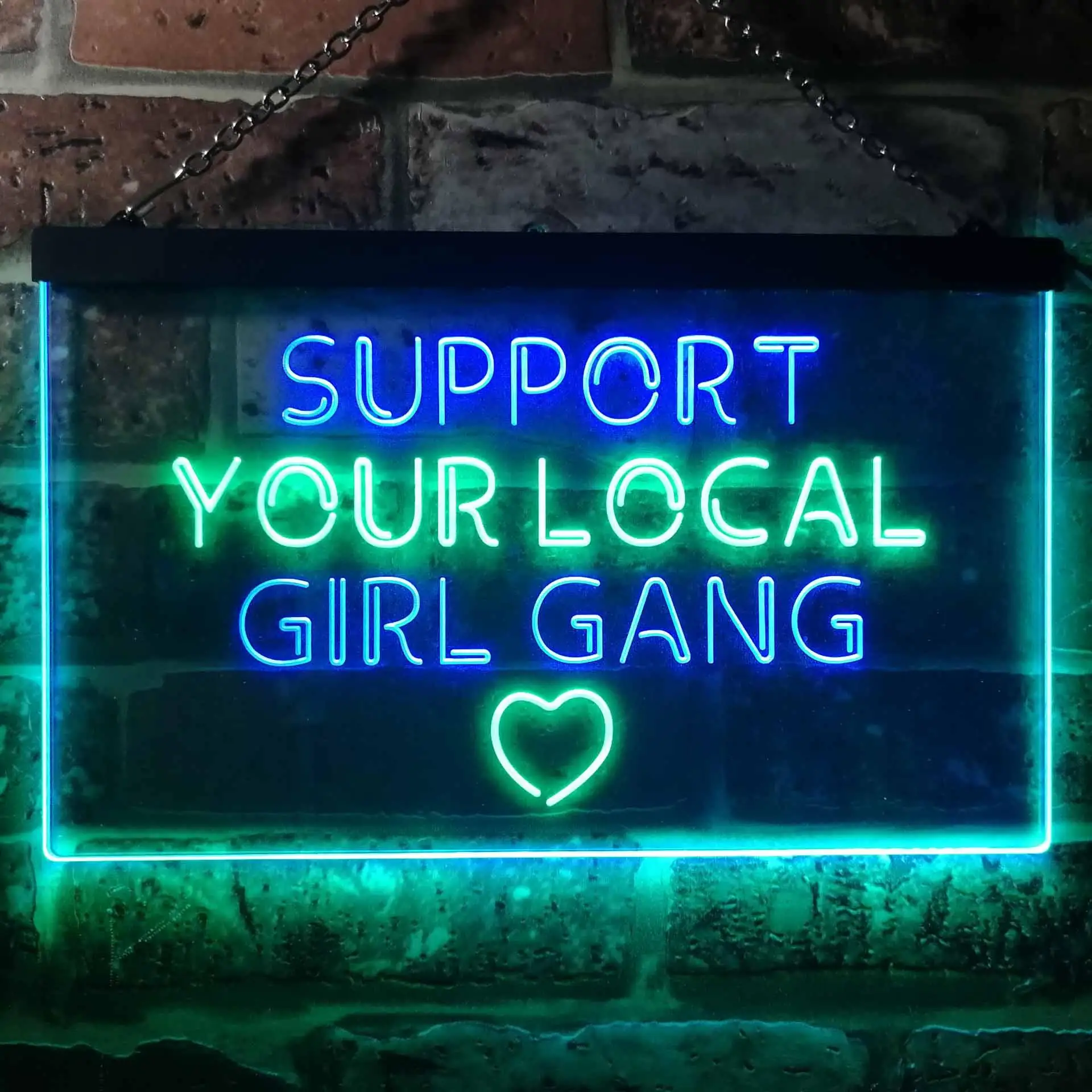 Support Your Local Girl Gang Dual Color Led Neon Sign st6-i3488