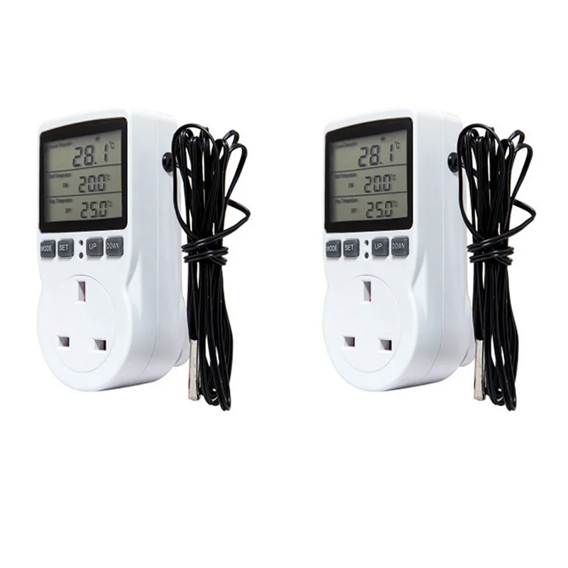ABNG 4X цифровой регулятор температуры, термостат, розетка, вилка, таймер отопления, охлаждения для домашней теплицы, британская вилка