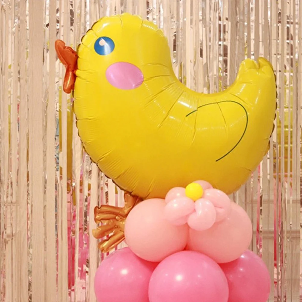 

5Pcs Eyecatching Cartoon Chicken Foil Balloons for Family Gatherings Weddings Spring Bbq Party Supplies Farm Animal Balloons