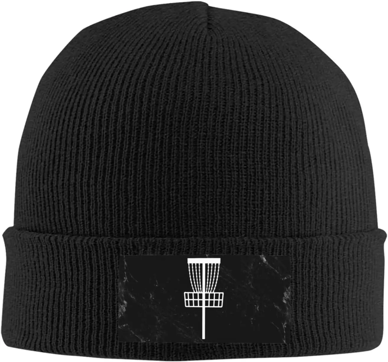 Disc Golf Basket Knit Cap for Men Women Winter Warm Knit Beanie Hatblack