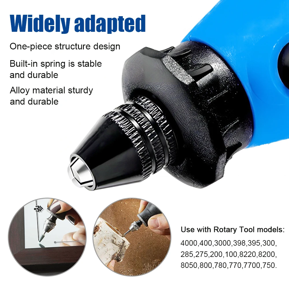 Drill Chuck M7 M8 0.3-3.2mm Keyless Impact Driver Adaptor Electric Micro Motor Clamp Mini Chuck Fixture Drill Bits Adapter