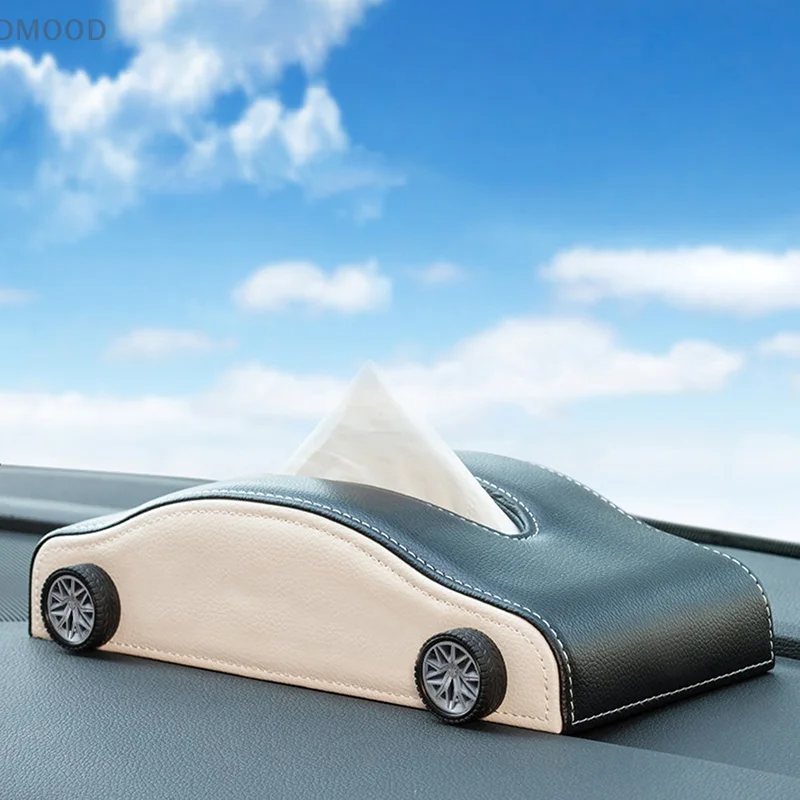 

[R]Creative Car Shape Tissue Box Simulated Tire Heat-resistant Tissue Dispenser Decorative Portable Car Leather Tissue Organizer