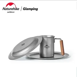 Naturehike Outdoor  Stainless Steel Vintage Tableware Stainless Steel Coffee Cup Salad Plate Dish Vintage For Camping Hiking