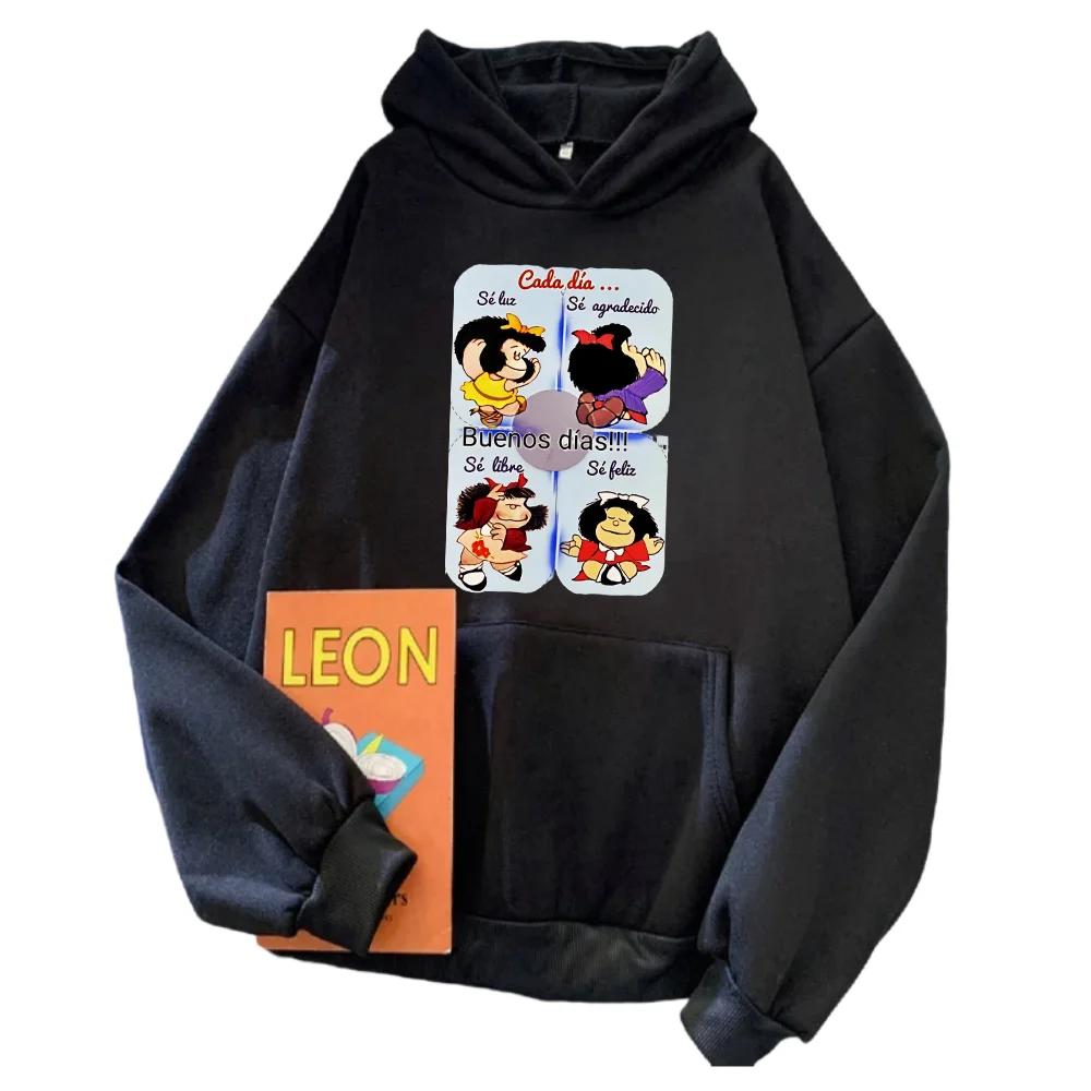 

Mafalda y2k streetwear kawaii harajuku sweatshirt ropa Athleisure Vintage oversized Hoodies Pullover clothes anime tops fit