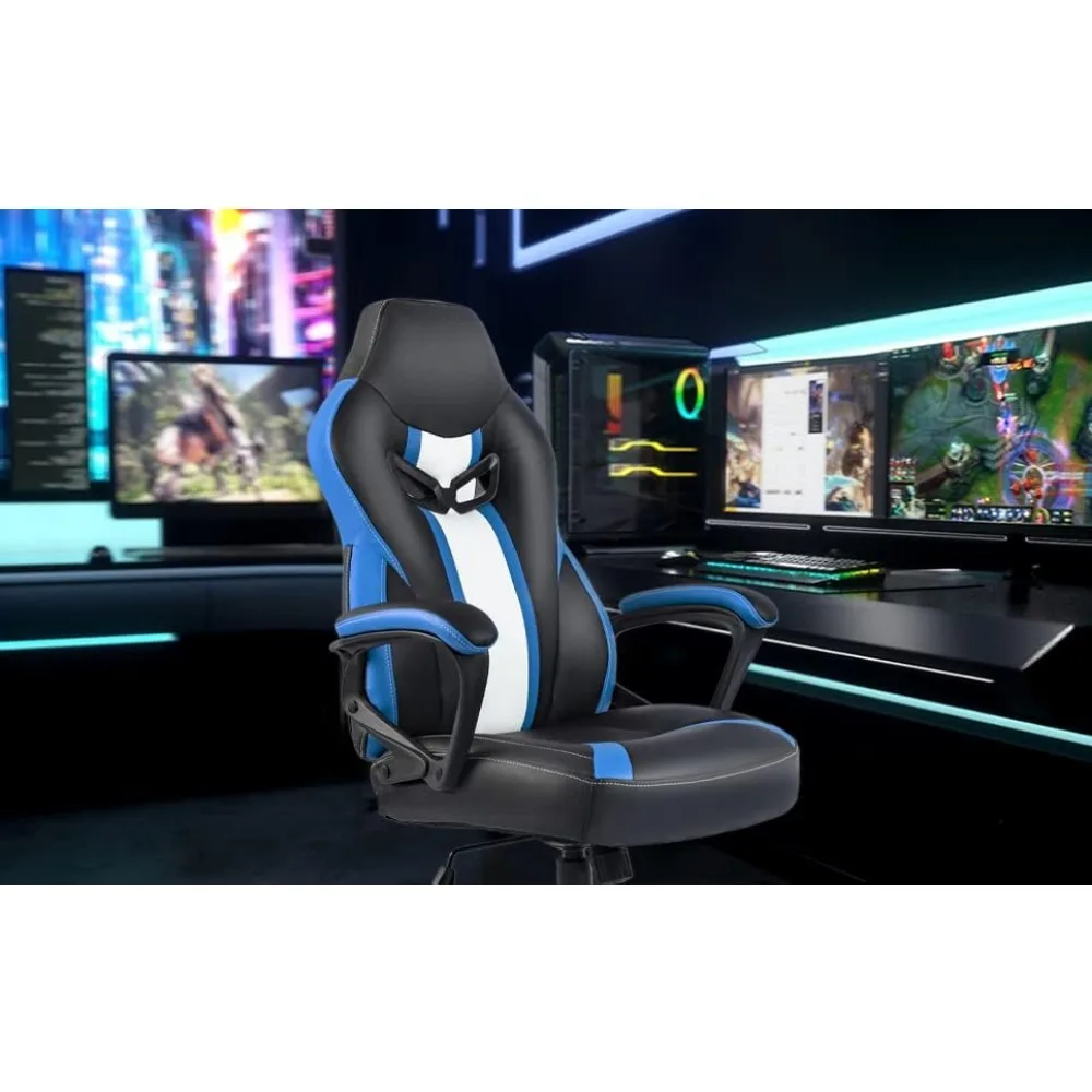 Gaming Chair, Gamer Chair for Adults Teens Silla Gamer Computer Chair Racing Ergonomic PC Office Chair （Blue）